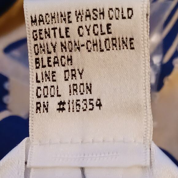 Talbots Stretch Floral Skirt Tan and Blue With Sequins. Size 16 - Picture 12 of 14